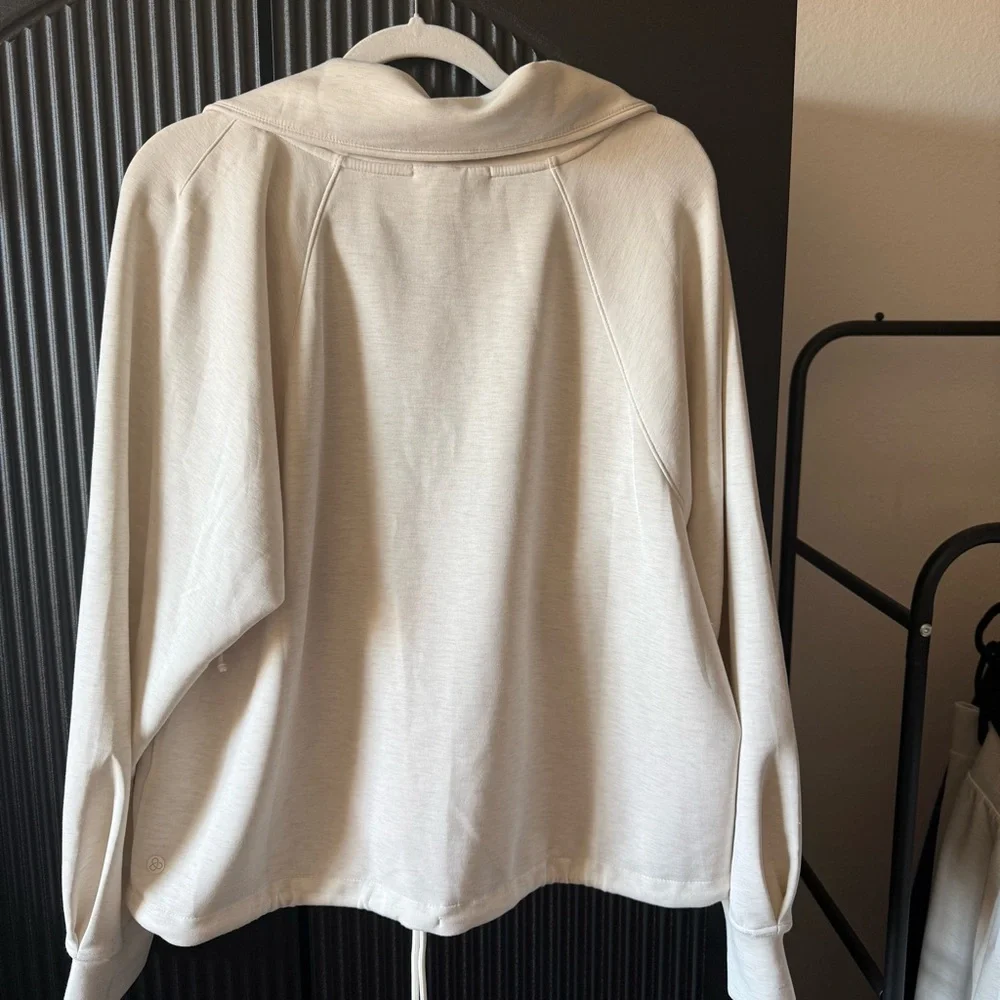 Zella Cream Button-Up Sweatshirt - Picture 7 of 10